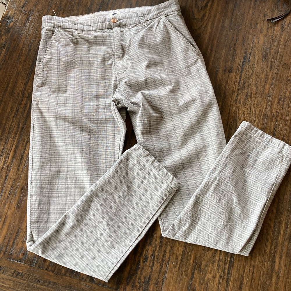 Quicksilver Sheringa Mix Chino Plaid Pants Tapered Fit Organic Cotton - Picture 4 of 14